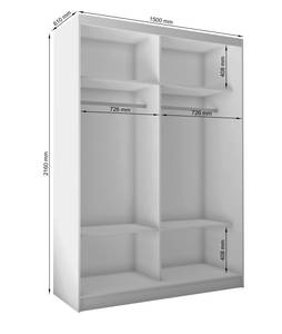 Kleiderschrank LAMELO Schwarz - Eiche - Breite: 150 cm