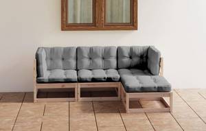 Garten-Lounge-Set (4-teilig) 3009923-2 Grau - Holz