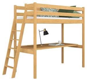 Hochbett N02 mit Schreibtisch Braun - 90 x 190 cm