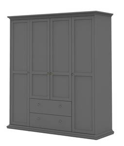 l' armoire Venedig Noir - En partie en bois massif - 181 x 201 x 60 cm