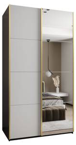 SCHWEBETÜRENSCHRANK LUX Schwarz - Gold - Weiß - Breite: 140 cm