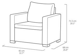 Balkonset California Braun - Kunststoff - 68 x 72 x 83 cm