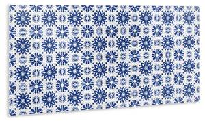 Selbstklebendes Wandpaneel Florale Blau - Kunststoff - 100 x 50 x 50 cm