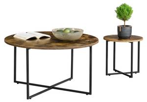 Set de 2 tables basses Härjedalen Marron - Métal - 80 x 45 x 80 cm