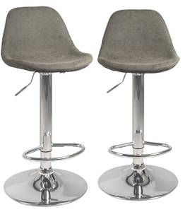 Tabouret de bar SIG (Lot de 2) Marron - Gris - Argenté