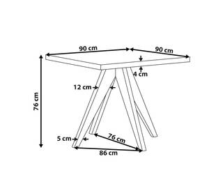 Esszimmertisch OLBIA Braun - Grau - Stein - 90 x 76 x 90 cm