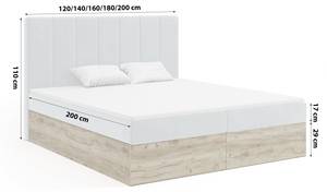 Boxspringbett Jessen Hellgrau - Breite: 200 cm