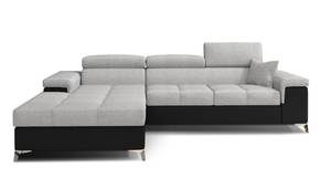 Ecksofa RICA Schwarz - Grau - Ecke davorstehend links