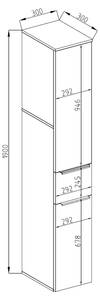 Badschrank Otis 29982 Weiß - Holzwerkstoff - 30 x 190 x 30 cm