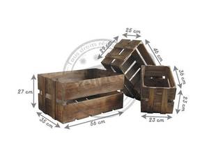 Kisten aus gealtertem Holz (3er-Pack) Massivholz - 1 x 1 x 1 cm