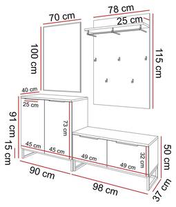 TOP III Garderobe Braun - Holzwerkstoff - 180 x 197 x 40 cm