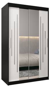 Armoire à portes coulissantes york 1 Noir - Blanc - Largeur : 120 cm - 2 porte