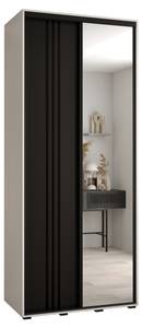 ARMOIRE À PORTES COULISSANTES DAVOS 7 Noir - Blanc - Largeur : 110 cm