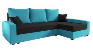 Ecksofa CHIEV Schwarz - Blau - Ecke davorstehend rechts