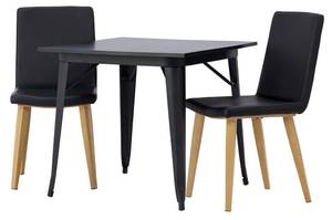 Essgruppe Tempe 46 (3-teilig) Schwarz - Massivholz - 80 x 75 x 80 cm