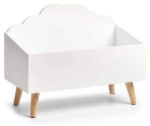 Kinder-Aufbewahrungstruhe Wolke, MDF Weiß - Holzwerkstoff - 28 x 45 x 58 cm