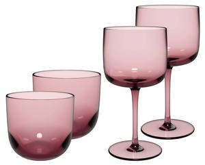 Wein- und Wassergläser Like Glass 4-tlg. Pink