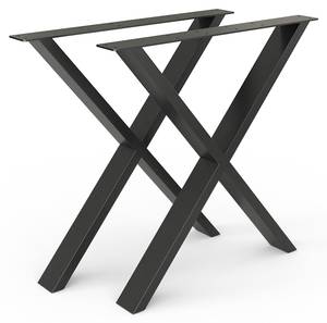 Pieds de table Loft 70x72cm lot de 2 Noir - Métal - 70 x 72 x 8 cm