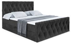 Boxspringbett - AMAY Schwarz - Breite: 140 cm - H4