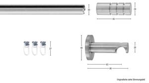 Gardinenstange Easy 1 lfg. Silber - Breite: 130 cm