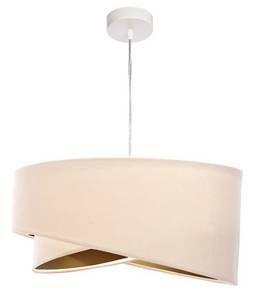Lampe à suspension MADAN Beige - Blanc - Métal - Textile - 50 x 25 x 50 cm