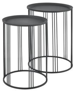 Set de 2 Tables Morristown Noir - Métal - 34 x 50 x 34 cm
