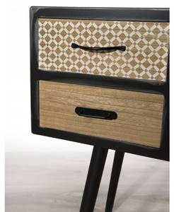 Bureau noir 4 tiroirs motifs pin marron Bois manufacturé - 41 x 77 x 120 cm