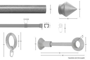 Gardinenstange Palmo 2 lfg. Beige - Breite: 390 cm