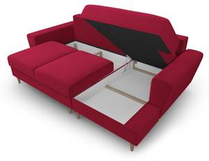 Schlaf-Ecksofa + Box MOGHAN 4 Sitzplätze Rot