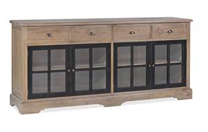 HOLZ BUFFET BRAUN & SCHWARZ L 200 cm Braun - Holzwerkstoff - 200 x 90 x 47 cm