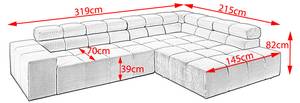 Ecksofa NEVADA Beige - Höhe: 70 cm - Armlehne davorstehend rechts - Ecke davorstehend rechts