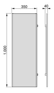 Ausziehbarer Innenspiegel für Schränke Grau - Metall - 52 x 7 x 106 cm