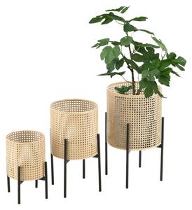 Lot de 3 Supports de Plantes Walhain Beige - Métal - 20 x 31 x 20 cm