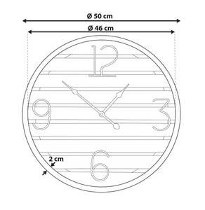 Wanduhr ARRIAGA Braun - Weiß - Massivholz - 50 x 50 x 2 cm