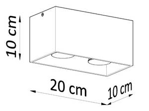 Deckenleuchte Quad Grau - Metall - Stein - 10 x 10 x 20 cm