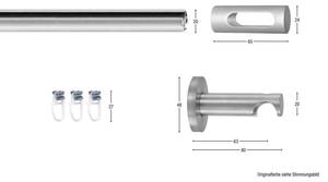 Gardinenstange Easy 1 lfg. Silber - Breite: 430 cm