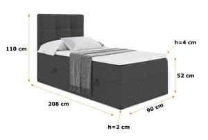 Boxspringbett  MARCE Grau - H3