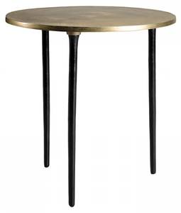 Table d'appoint ronde aluminium doré D51 Doré - Métal - 51 x 52 x 51 cm