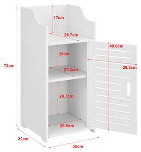 Badezimmerschrank Svanvik Weiß - Kunststoff - 32 x 72 x 32 cm