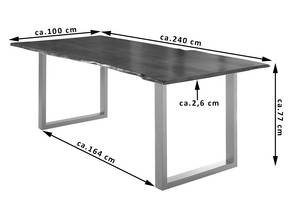 Esstisch LUBIN Akazie Dekor - Braun - 240 x 100 cm - Silber