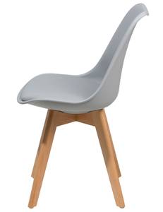 Chaise de salle à manger DAKOTA Gris lumineux - Chêne clair - 47 x 84 x 43 cm - Lot de 2 - Matière plastique - Vernis mat - Non revêtu