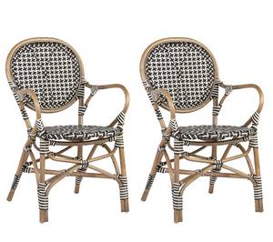 RATTAN-SESSELN BISTRO (2er Set) Schwarz - Rattan - 56 x 92 x 56 cm