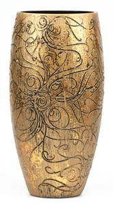 Vase en verre peint à la main Doré - Verre - 16 x 30 x 16 cm