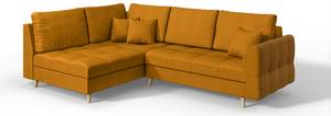 Ecksofa Amber Gelb - Massivholz - Textil - Holzart/Dekor - Holz teilmassiv - 231 x 81 x 161 cm