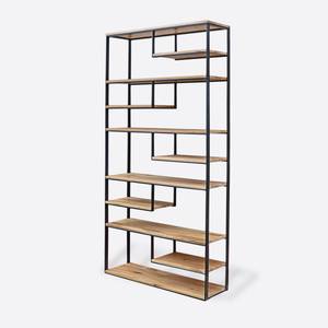 Industrielles Loft-Bücherregal DERA Braun - Massivholz - Holzart/Dekor - 120 x 190 x 35 cm