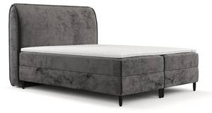 Premium Boxspringbett Lunaro Silber / Grau - Silbergrau - Breite: 211 cm