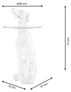 Tisch Windhund Weiß - Glas - 40 x 77 x 40 cm