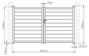 Flügeltor PRIMO Tiefe: 300 cm