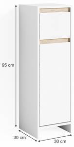 Midischrank Emma Weiß/Sonoma 30 x 95 x 30 cm