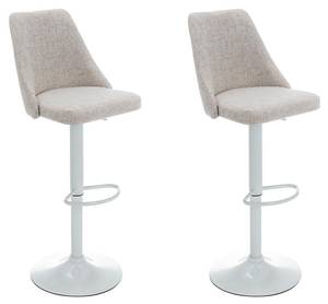 Tabouret de bar KIYOLA Lot de 2 Beige - Textile - 50 x 112 x 43 cm